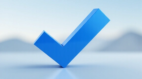 Stylized checkmark confirming submission