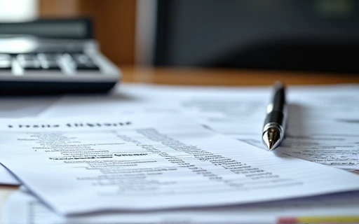 Documents and a pen on a desk during a tax audit