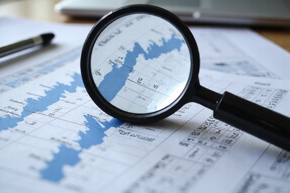 Magnifying glass over financial documents for tax due diligence